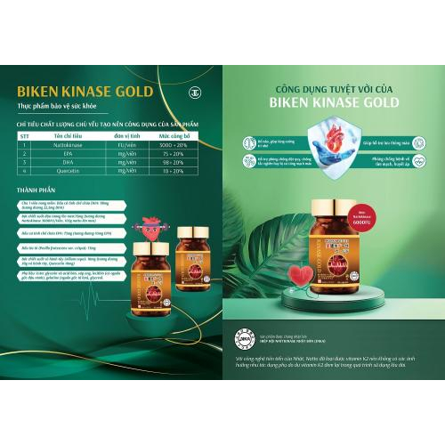 Viên Uống Biken Kinase Gold - Phòng Đột Quỵ